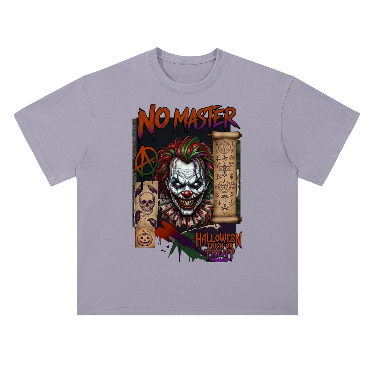 No Master Halloween Clown Graphic Drop Shoulder Tee