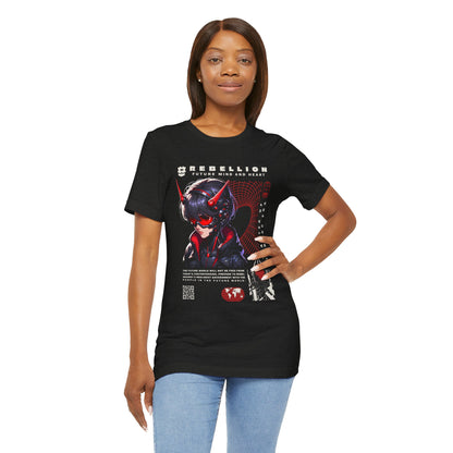 Anime Devil Girl Graphic Tee — "Rebellion" Cyberpunk Streetwear