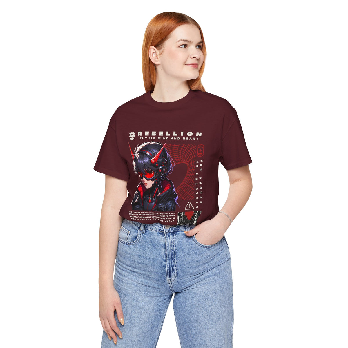 Anime Devil Girl Graphic Tee — "Rebellion" Cyberpunk Streetwear