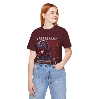 Anime Devil Girl Graphic Tee — "Rebellion" Cyberpunk Streetwear