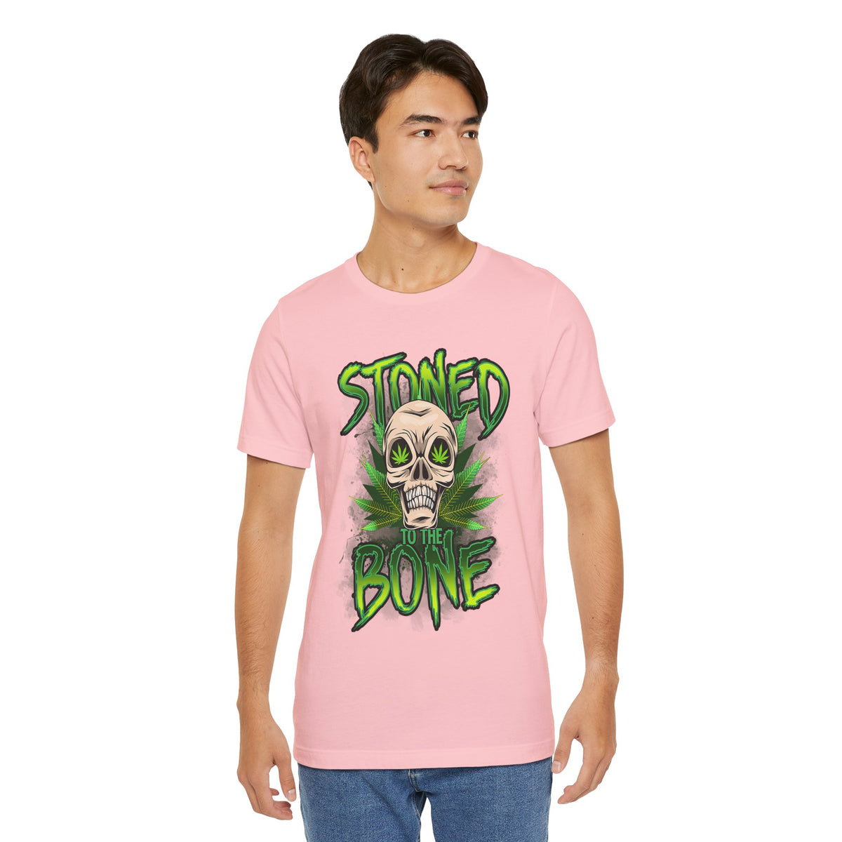 Stoned to the Bone Skull Tee — Cannabis Leaf Graphic T-Shirt