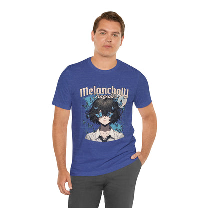 Melancholy Tragedia Anime Tee — Blue Butterflies Graphic T-Shirt
