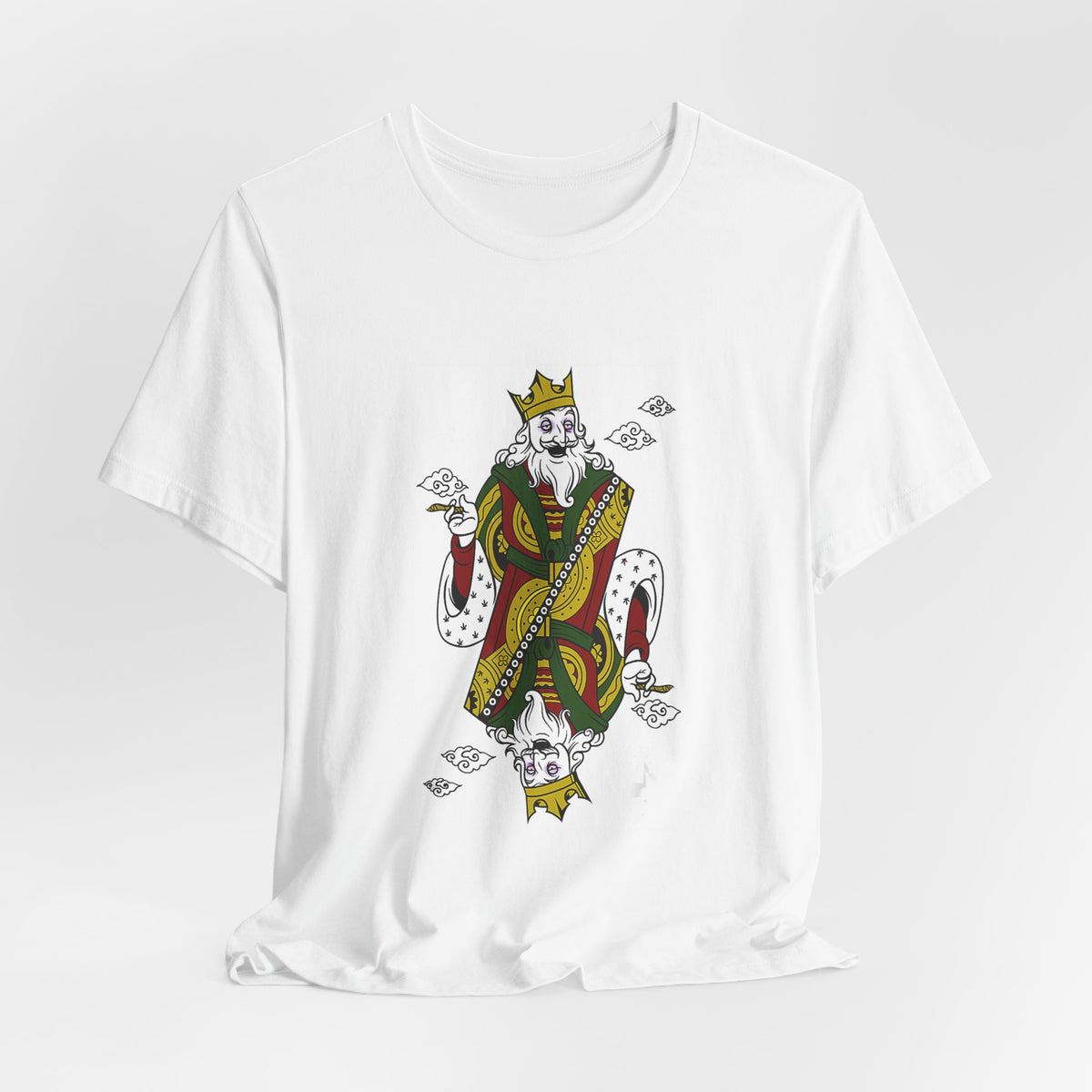 King of Leaves Graphic Tee — Playing Card Cannabis Design