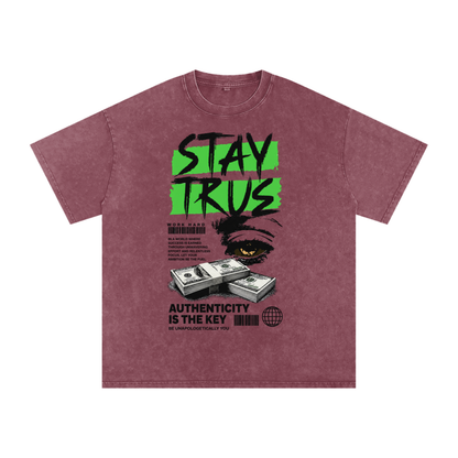 Stay True Snow-Washed Cotton Graphic Tee