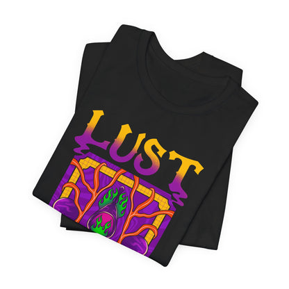 Lust Colorful Vibes Graphic Tee — Psychedelic Tarot-Inspired T-Shirt