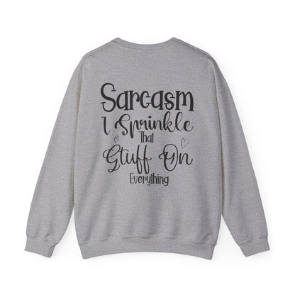 Funny Coffee Owl Crewneck Sweatshirt — "Sorry for What I Said Before Coffee" / Sarcasm Back Print