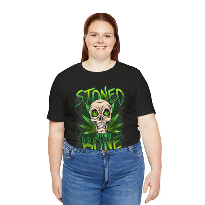 Stoned to the Bone Skull Tee — Cannabis Leaf Graphic T-Shirt