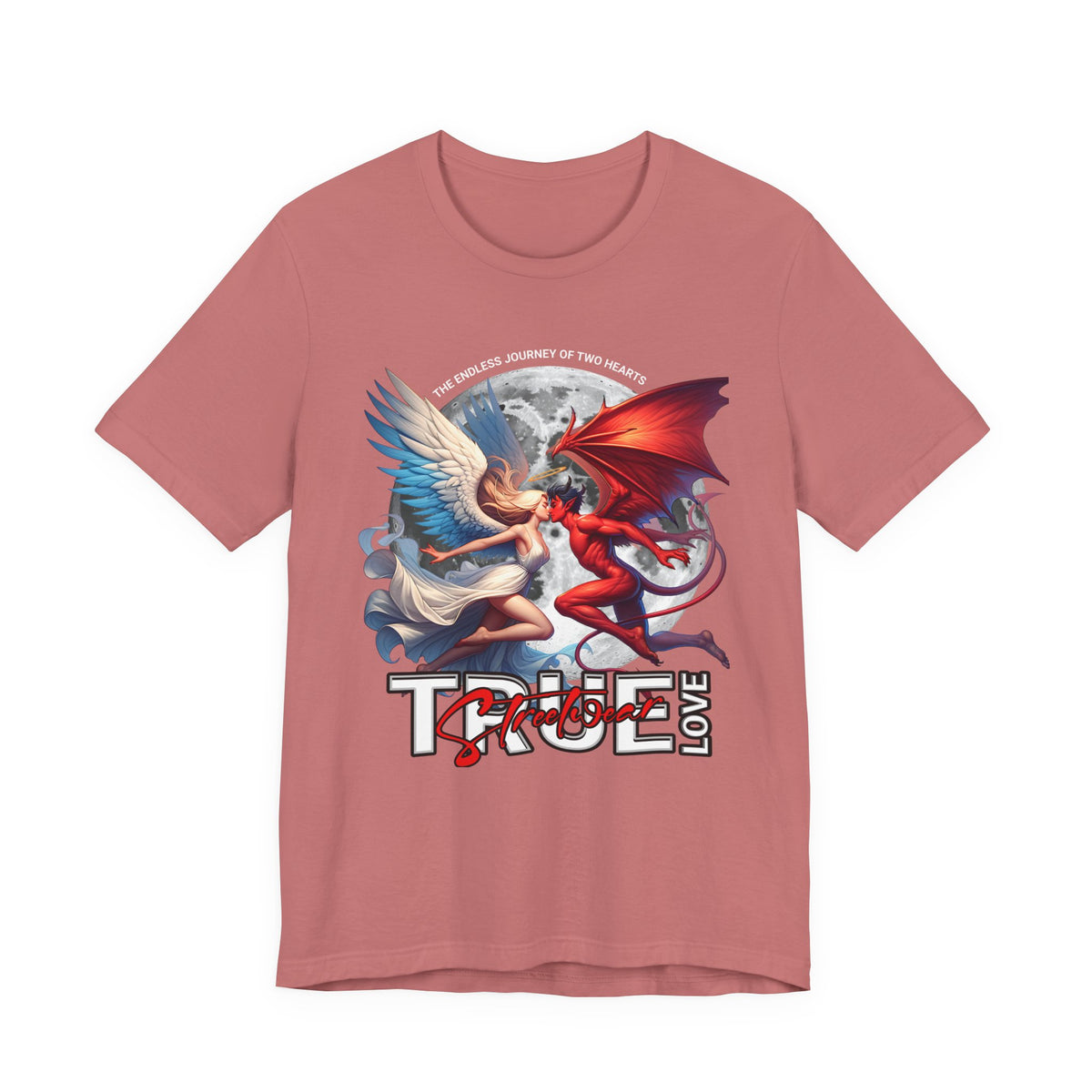 True Love Tee — Angel & Devil Heart Graphic T-Shirt