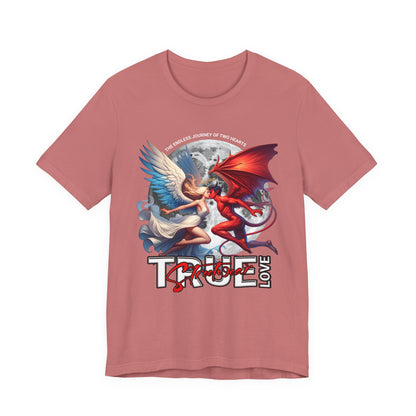 True Love Tee — Angel & Devil Heart Graphic T-Shirt