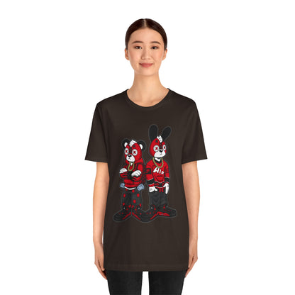 Streetwear Cartoon Bear & Bunny Tee — Hip Hop Graphic T-Shirt