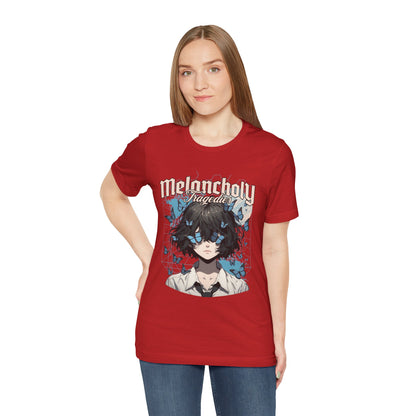 Melancholy Tragedia Anime Tee — Blue Butterflies Graphic T-Shirt