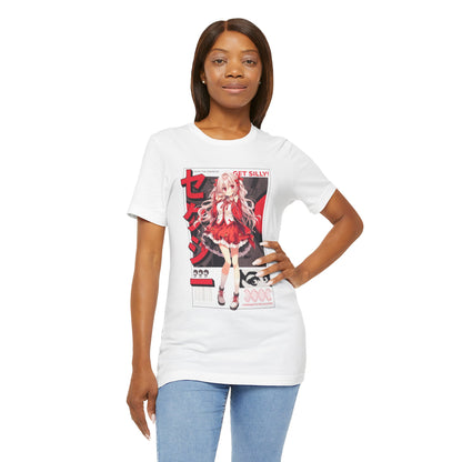 Anime Girl Graphic Tee — "Get Silly!" Red Harajuku Style T-Shirt