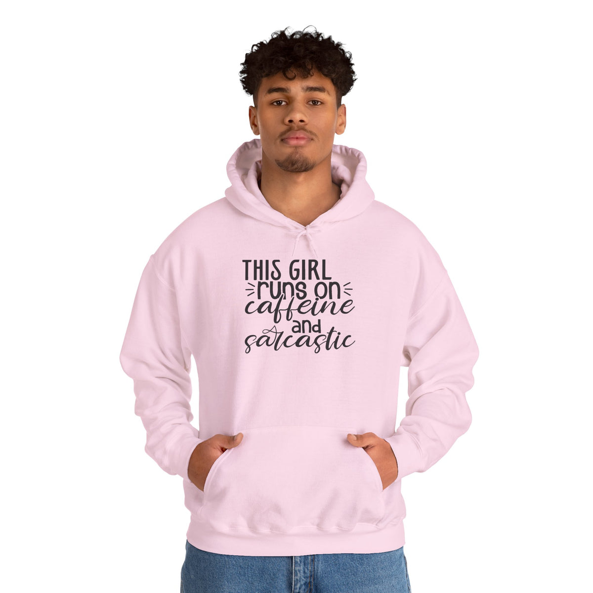 Sarcastic Caffeine Hoodie — "This Girl Runs on Caffeine and Sarcastic" Sweatshirt