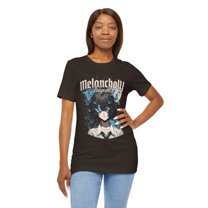 Melancholy Tragedia Anime Tee — Blue Butterflies Graphic T-Shirt