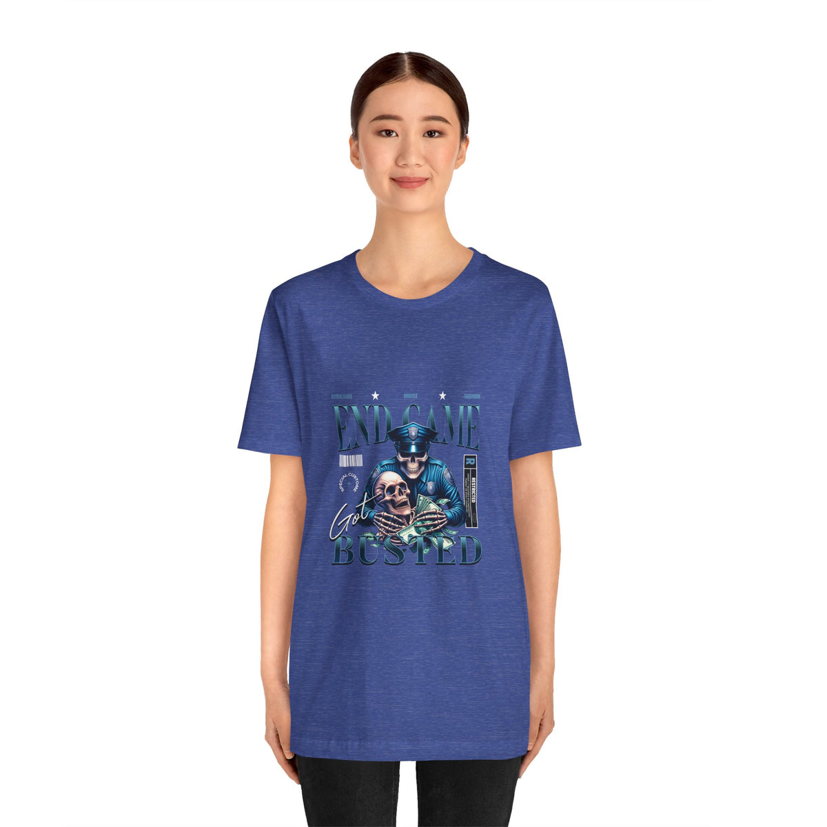 Endgame Got Busted Tee — Police Skull Graphic T-Shirt