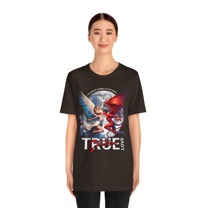 True Love Tee — Angel & Devil Heart Graphic T-Shirt