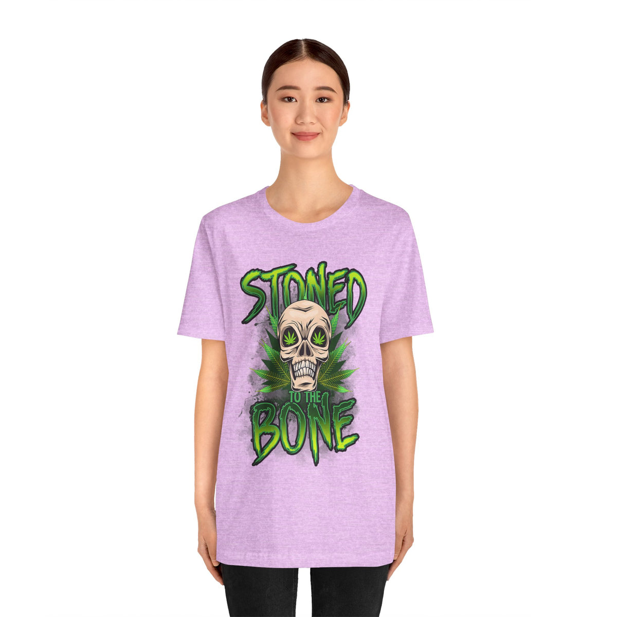 Stoned to the Bone Skull Tee — Cannabis Leaf Graphic T-Shirt