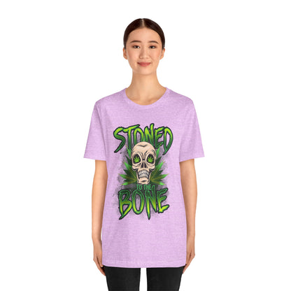 Stoned to the Bone Skull Tee — Cannabis Leaf Graphic T-Shirt