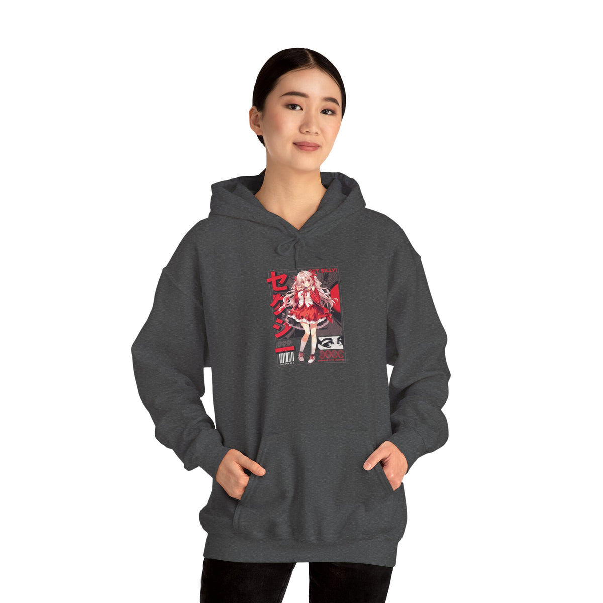 Anime Girl Graphic Hoodie — Red Retro Japanese Manga Design