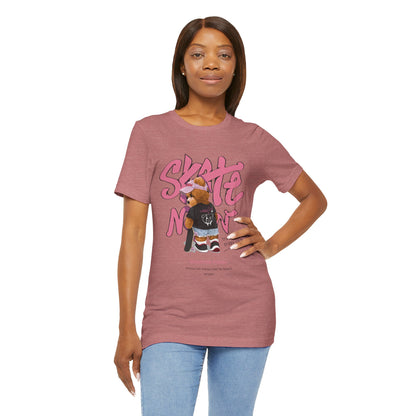 Skate Mom Bear Tee — Cute Pink Skateboard Graphic T-Shirt