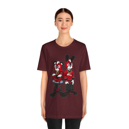 Streetwear Cartoon Bear & Bunny Tee — Hip Hop Graphic T-Shirt