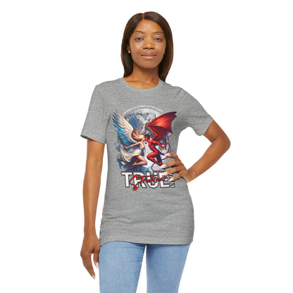 True Love Tee — Angel & Devil Heart Graphic T-Shirt
