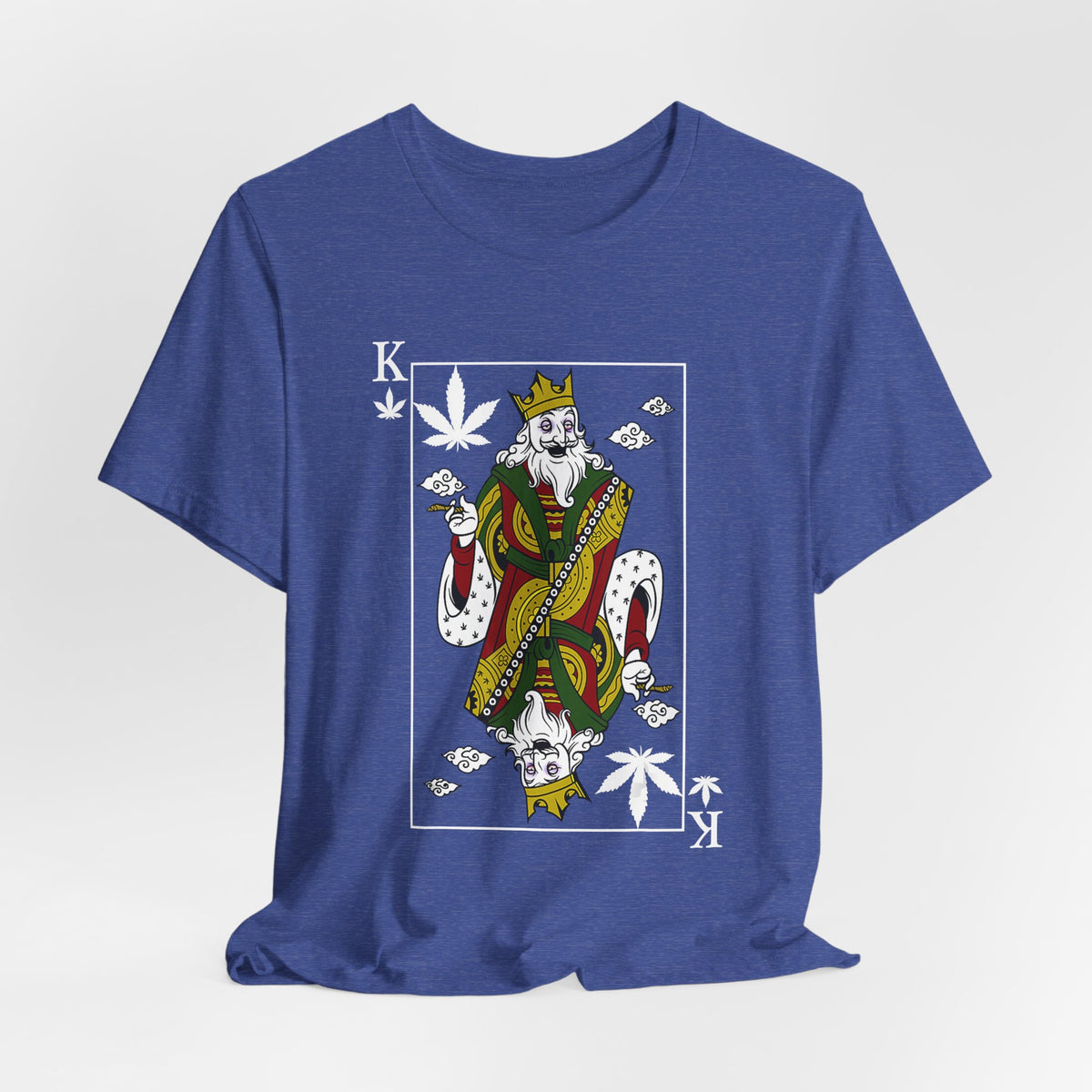 King of Leaves Graphic Tee — Playing Card Cannabis Design