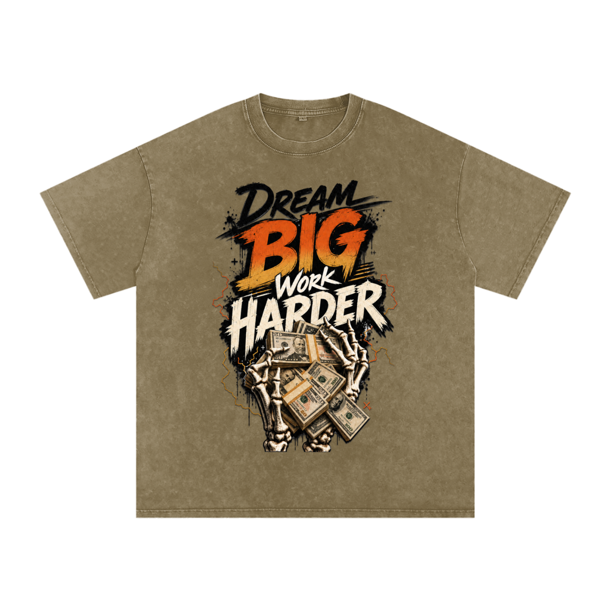 Dream Big, Work Harder Snow-Washed Cotton Tee
