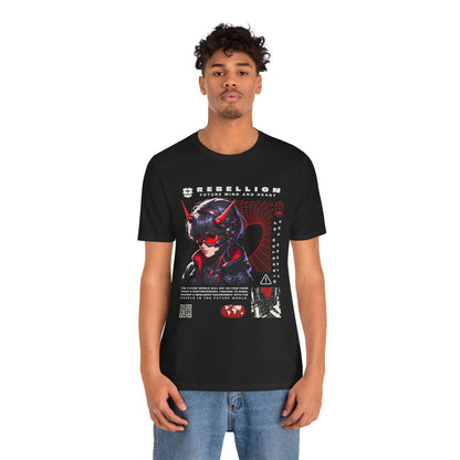 Anime Devil Girl Graphic Tee — "Rebellion" Cyberpunk Streetwear