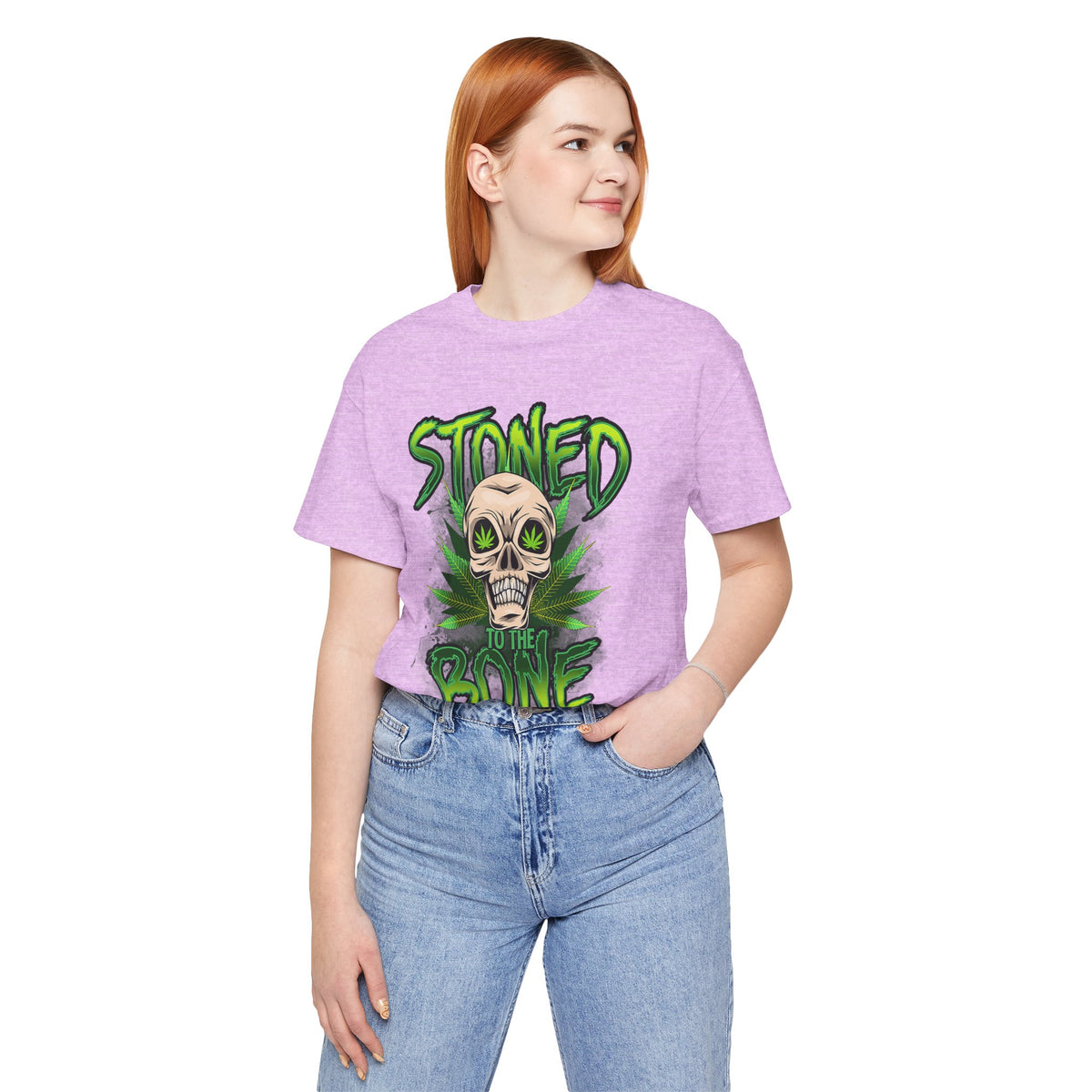 Stoned to the Bone Skull Tee — Cannabis Leaf Graphic T-Shirt
