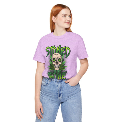 Stoned to the Bone Skull Tee — Cannabis Leaf Graphic T-Shirt