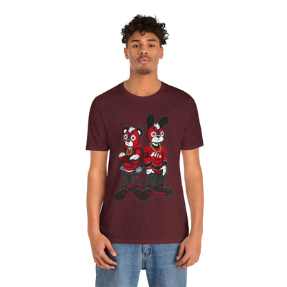 Streetwear Cartoon Bear & Bunny Tee — Hip Hop Graphic T-Shirt