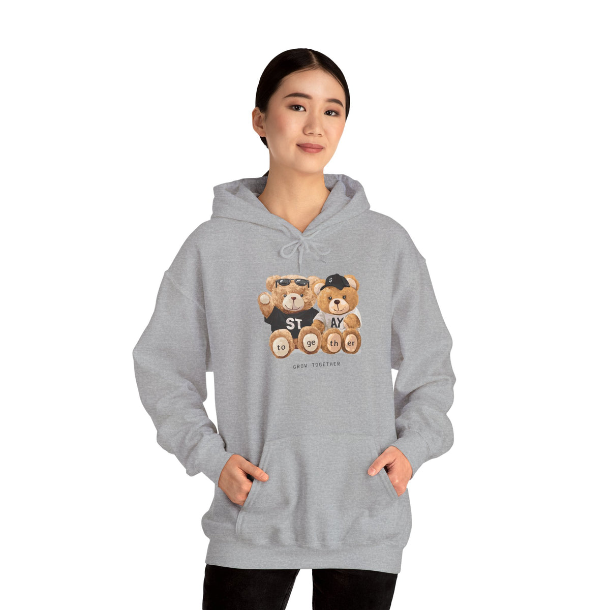 Teddy Bears 'STAY' Hoodie - Cute Couple Bear Graphic Sweatshirt