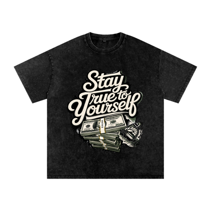 Stay True to Yourself Snow-Washed Cotton Tee