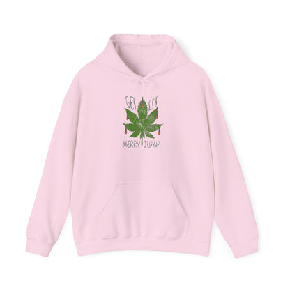 Cannabis Leaf Hoodie - "Get High" Retro Green Graphic Pullover