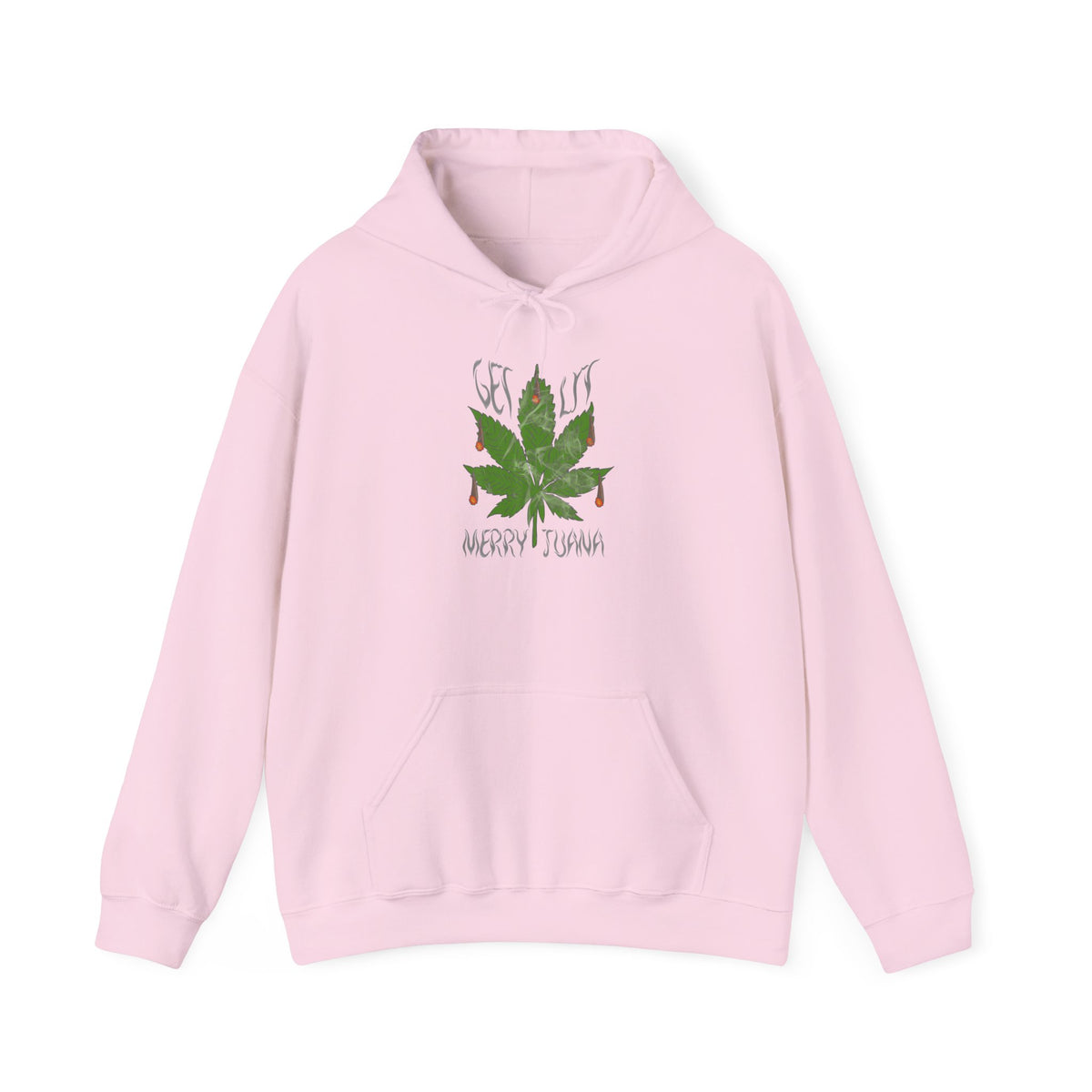 Cannabis Leaf Hoodie - "Get High" Retro Green Graphic Pullover