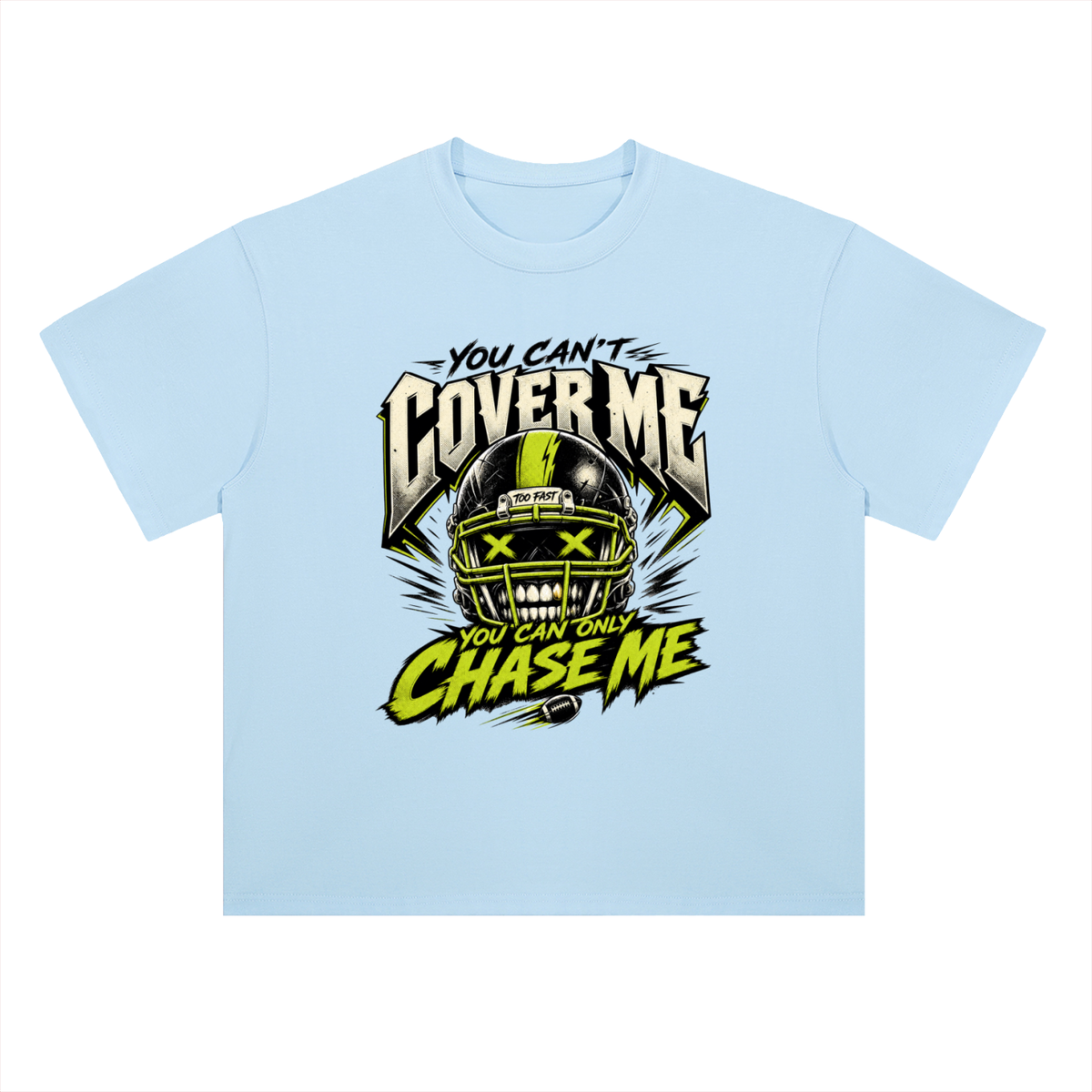 You Can Only Chase Me Skull Graphic Drop Shoulder Tee