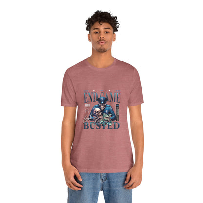 Endgame Got Busted Tee — Police Skull Graphic T-Shirt