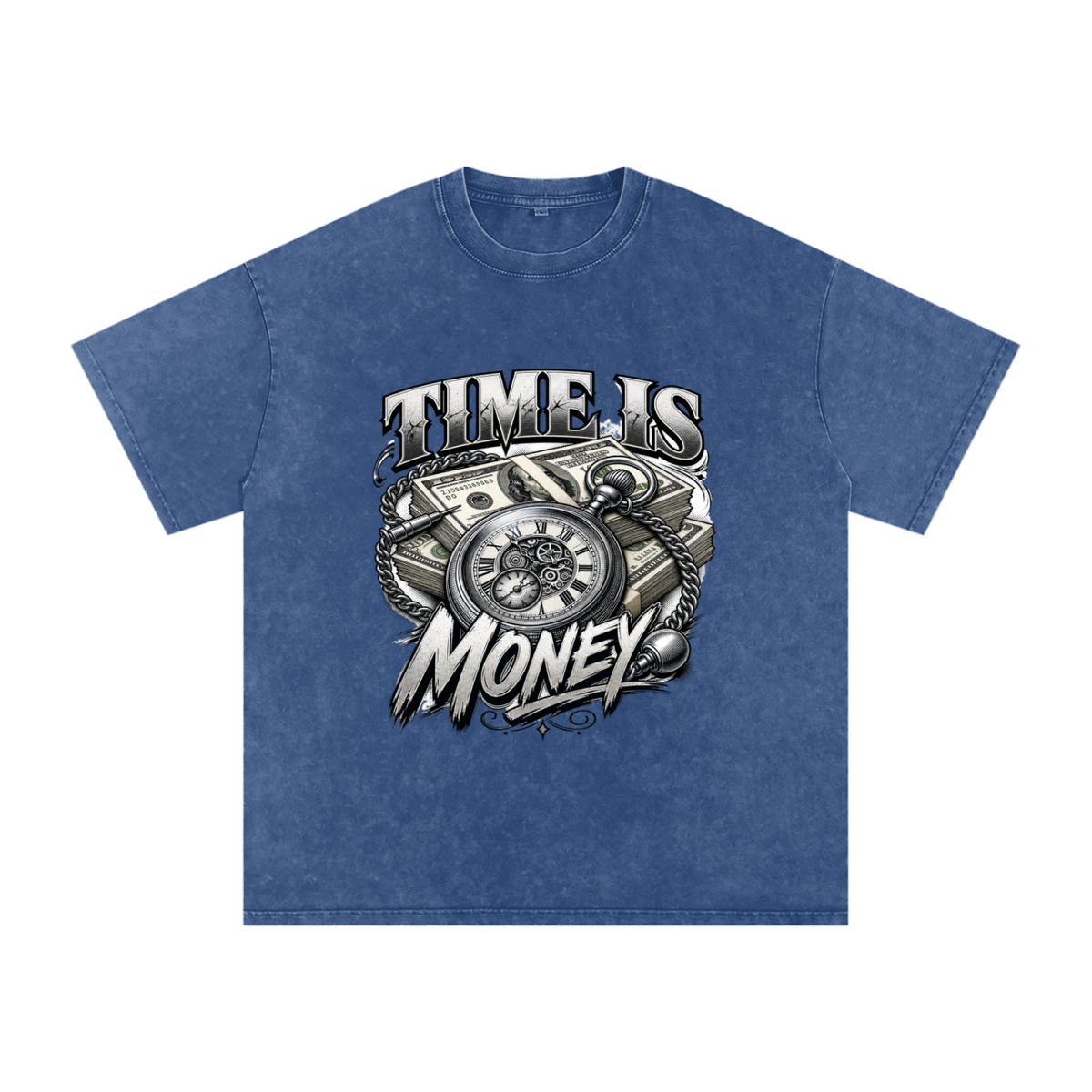 Time Is Money Snow-Washed Cotton Graphic Tee
