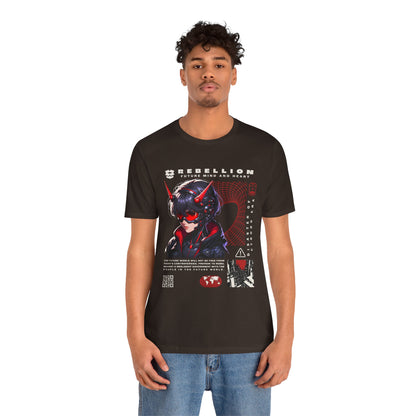 Anime Devil Girl Graphic Tee — "Rebellion" Cyberpunk Streetwear