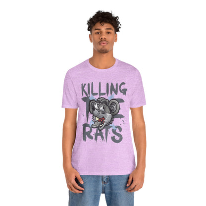 Killing Rats Graphic Tee – Edgy Cartoon Rat Skull Streetwear