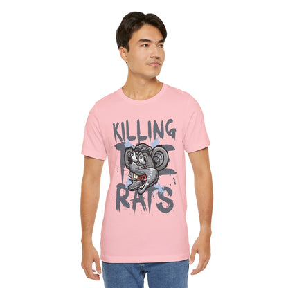 Killing Rats Graphic Tee – Edgy Cartoon Rat Skull Streetwear
