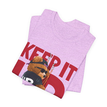 Keep It Up Bear Graphic Tee — Retro Streetwear Teddy T-Shirt