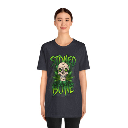 Stoned to the Bone Skull Tee — Cannabis Leaf Graphic T-Shirt