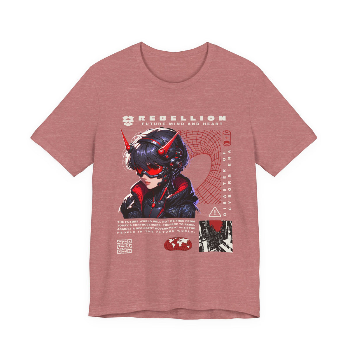 Anime Devil Girl Graphic Tee — "Rebellion" Cyberpunk Streetwear
