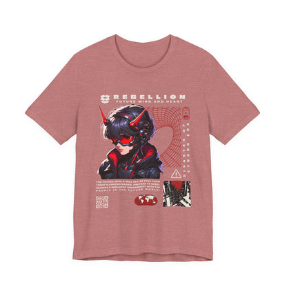 Anime Devil Girl Graphic Tee — "Rebellion" Cyberpunk Streetwear