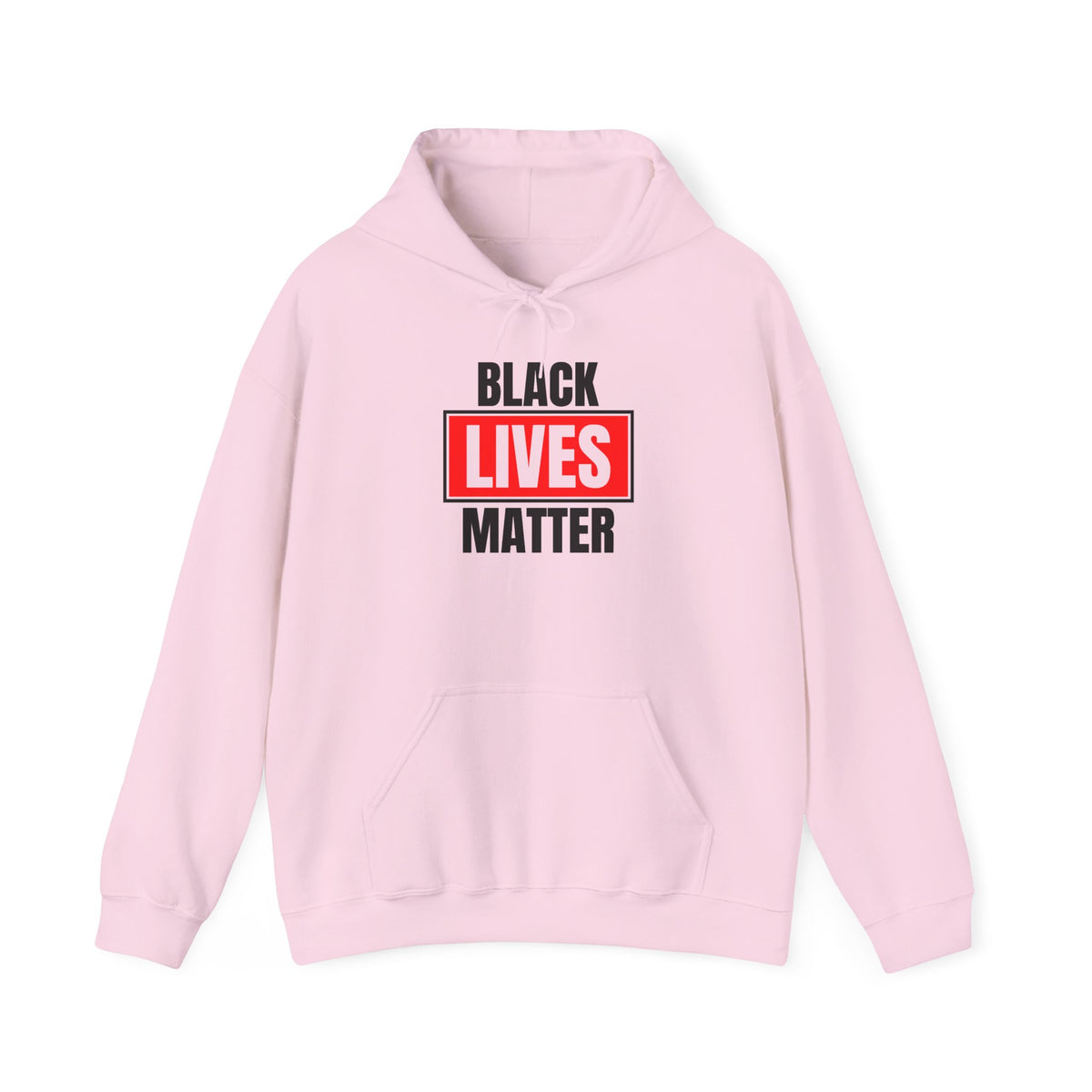 Black Lives Matter Hoodie — Bold Red Box Graphic Protest Sweatshirt