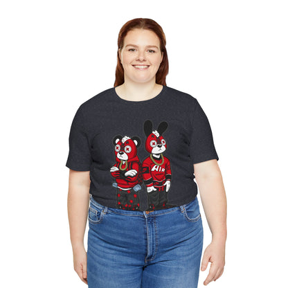 Streetwear Cartoon Bear & Bunny Tee — Hip Hop Graphic T-Shirt
