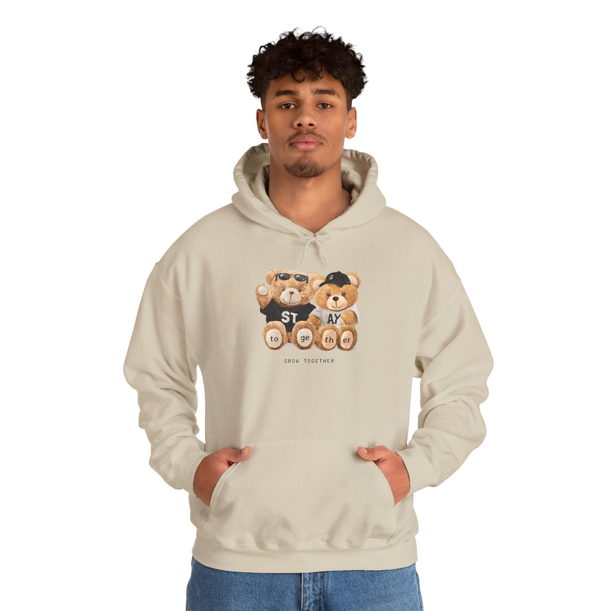 Teddy Bears 'STAY' Hoodie - Cute Couple Bear Graphic Sweatshirt