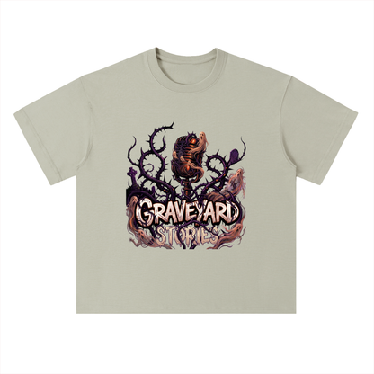 Graveyard Stories Gothic Horror Graphic Drop Shoulder Tee